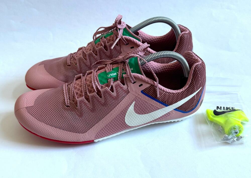 Nike Rival Multi Track Spikes Jumps Sprints Mid Distance Mauve Size 10.5 NEW